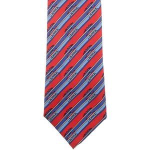 Hermes Men's Red and Blue Silk Tie